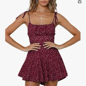Women’s floral wide leg short romper spaghetti straps